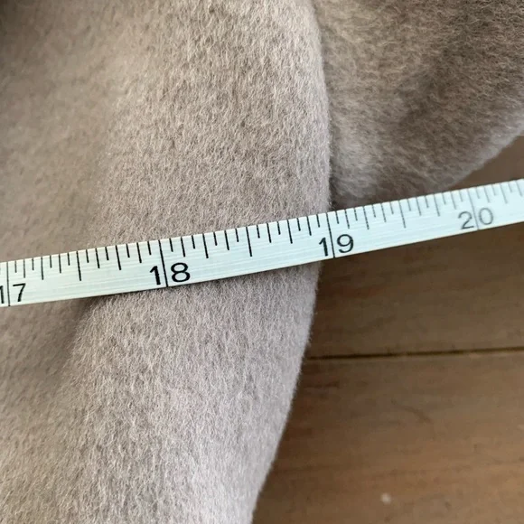 Sofia Cashmere wool real lamb shearling fur trim coat NWT - Picture 8 of 8